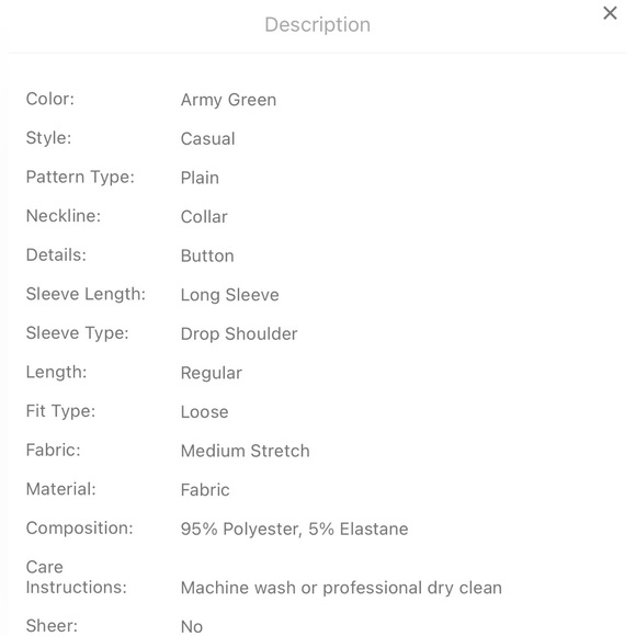 Half Button Army Green Long sleeve - Picture 7 of 7